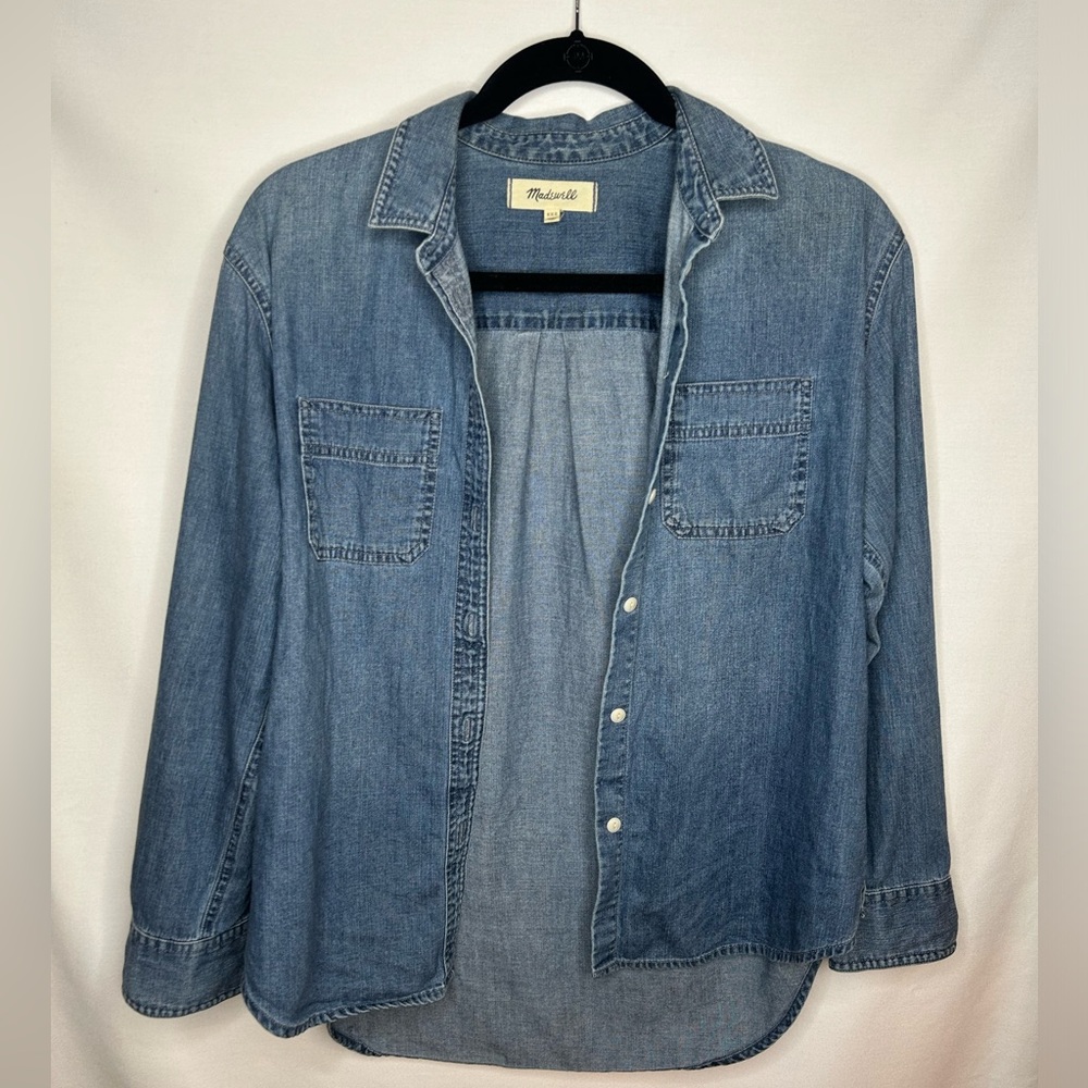 Madewell Womens Denim Oversized Ex-Boyfriend Shirt in Hutcherson Wash